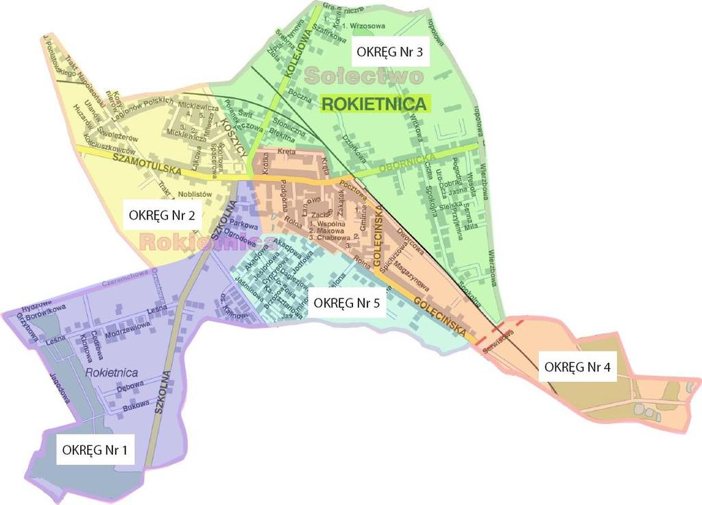 Podział Sołectwa Rokietnica