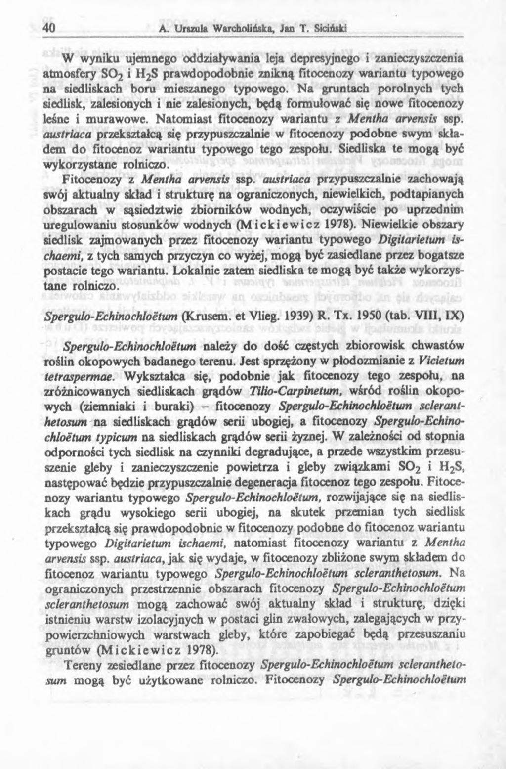 40 A. Urszula Warcholińska, Jan T.