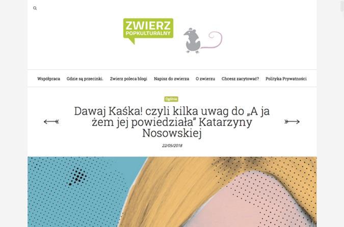 > Przykład blogu z recenzjami wydarzeń,