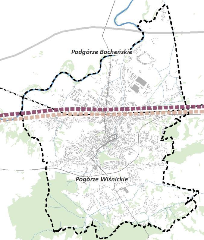 Rysunek 4 Miasto Bochnia na tle podziału
