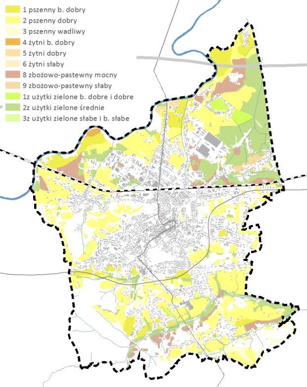 Właściwości tych utworów w warunkach panującego klimatu sprzyjały tworzeniu się gleb płowych i płowych opadowoglejowych.