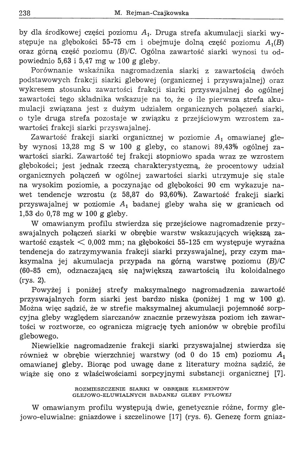 238 M. R ejm an-c zajkow ska by dla środkowej części poziomu A t.