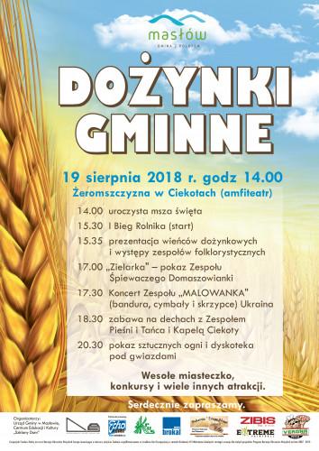 Dożynki w regionie świętokrzyskim z wieloma atrakcjami 12 19 sierpnia odbędzie się Dzień Chleba smaki naszych dziadków impreza plenerowa połączona z miejsko-gminnym Świętem Plonów w Staszowie.