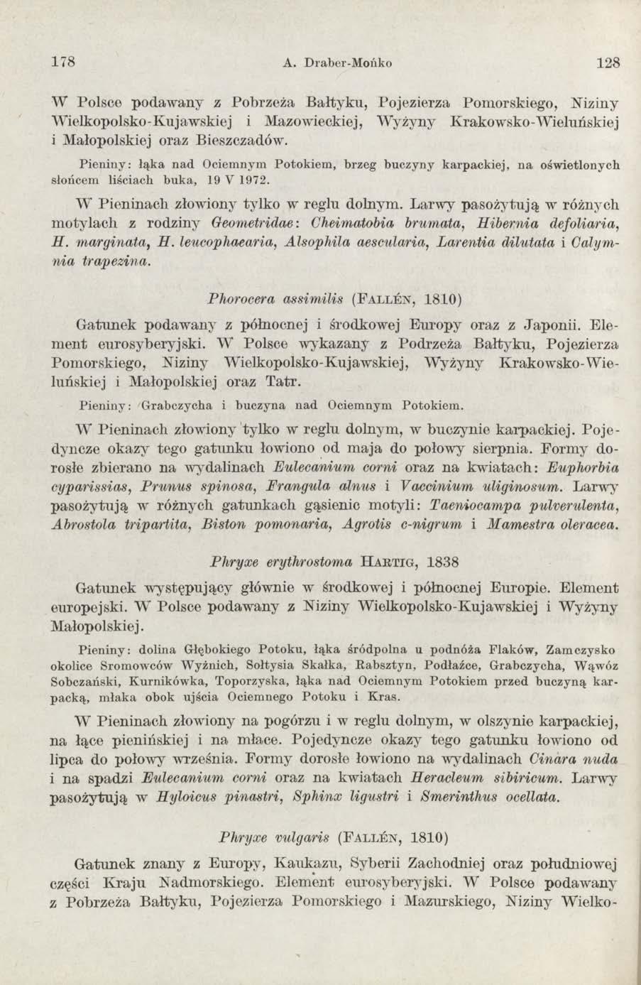 178 A. Draber-Mońko 128 W Polsco podaw any z Pobrzeża Bałtyku, Pojezierza Pomorskiego, N iziny W ielkopolsko-kujawskiej i Mazowieckiej, W yżyny Krakowsko-W ieluńskiej i M ałopolskiej oraz Bieszczadów.