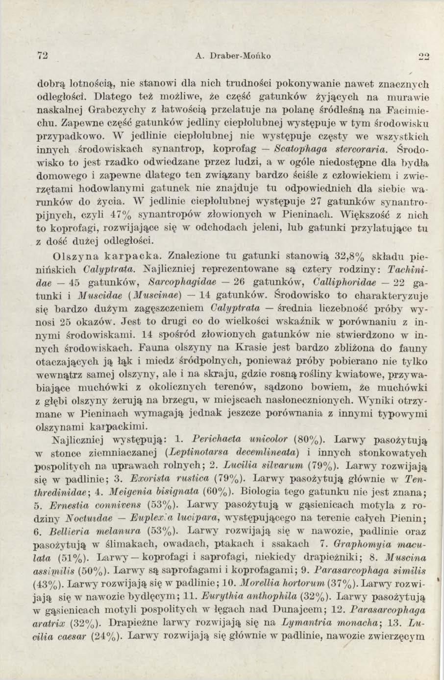 72 A. Draber-Mońko o o dobrą lotnością, nie stanowi dla nich trudności pokonywanie naw et znacznych odległości.