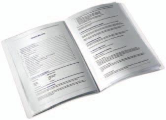 ALBUM OFERTOWY ESSELTE VIVIDA z półprzezroczystego polipropylenu z tłoczeniem w drobną kratkę; etykieta na grzbiecie do opisu zawartości.