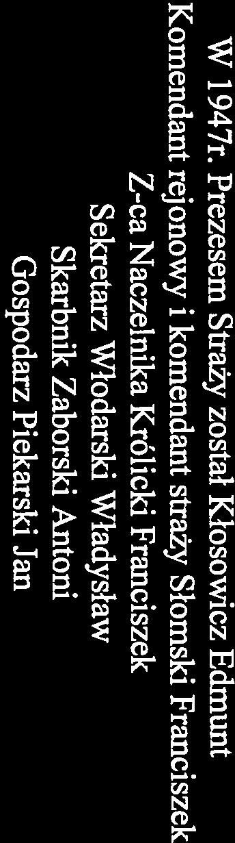 Kłosowicz Edward Gospodarz Pałęga Ignacy Przewodniczący Zasuń Jan Członkowie Klimas Jan, Adamczyk Stanisław, Gól Stanisław, Gorczyczyński