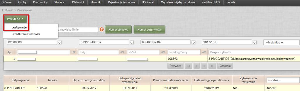 5. Anulowanie zlecenia wydruku legitymacji.