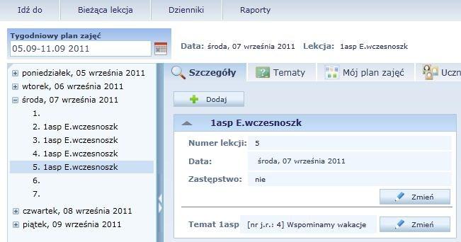 Prowadzenie lekcji według standardów dla klas 1-3 Rysunek 35. Zaakceptowana lekcja prowadzona według standardów klas 1-3.