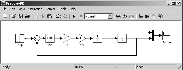 Ry.. Uład regulatorem PD - rężenie oycyjne Strojenie regulatorów PID (ry. 8 i 9): ) PID( - + Ry.