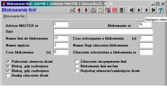 2 KONTROLA DTANU DRZWI KD ZAZ Aplikacja 2: kontrola stanu drzwi przez stację ZAZ 1. Działanie: linia numer 17 centrali alarmowej jest podłączona do czujki otwarcia drzwi (magnetycznej).