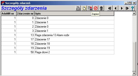 zdefiniowanie flag otwarcia drzwi (Advisor Master/ ZAZ) Dla czytnika ZAZ2: