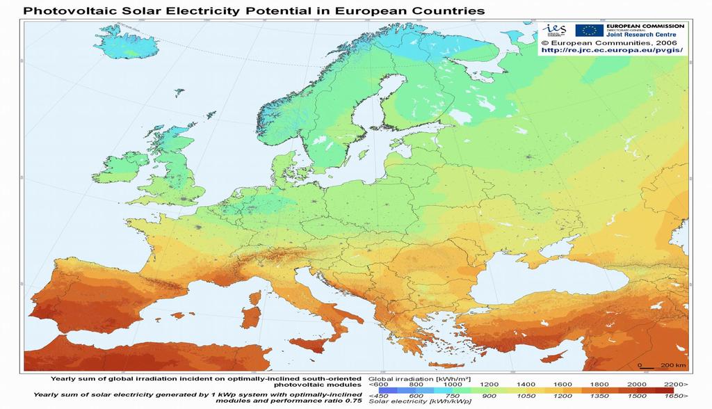 Nasłonecznienie w Europie J.