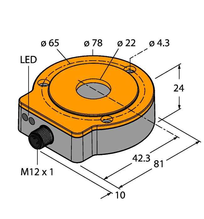 RI360P0-QR24M0-ELIU5X2-H1151 Enkoder bezkontaktowy Analogowe Wytrzymała, kompaktowa obudowa Różne możliwości montażowe Wskazanie stanu za pomocą diody LED Wskazanie zakresu pomiarowego za pomocą diod