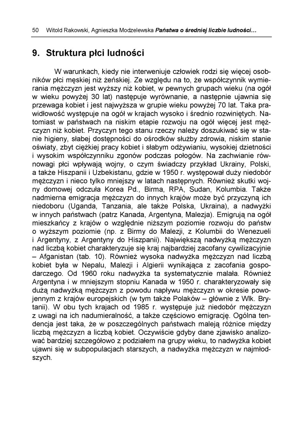 Witold Rakowski, Agnieszka Modzelewska Państwa Ż średniej liczbie ludności...50 9.
