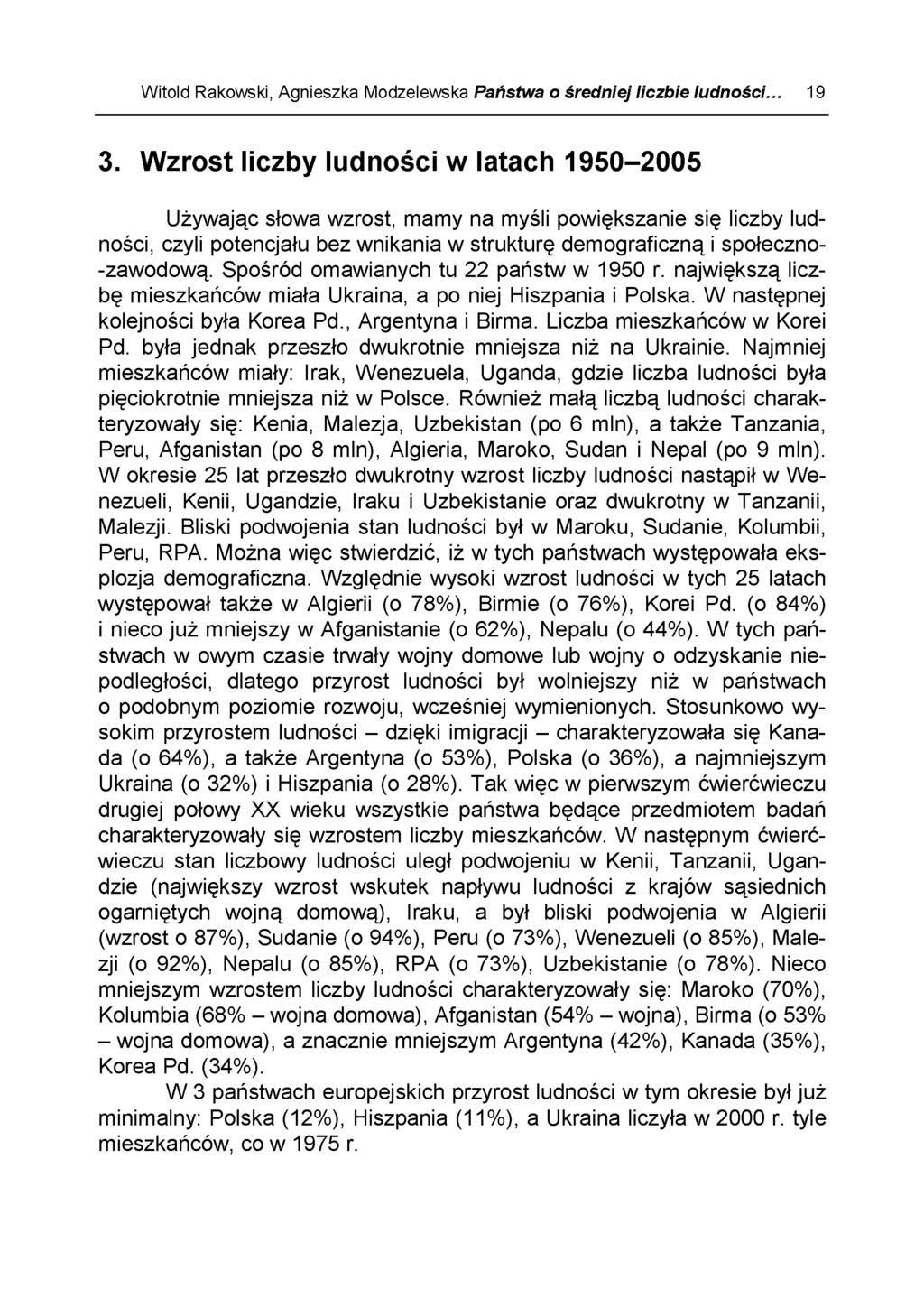 Witold Rakowski, Agnieszka Modzelewska Państwa Ż średniej liczbie ludności... 19 3.