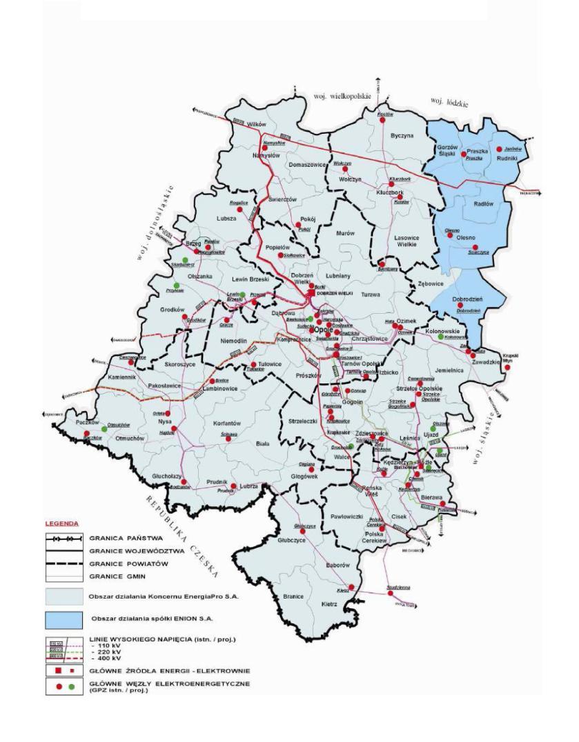 W najbliższym czasie nie należy spodziewać się znaczących przyrostów zapotrzebowania na energię elektryczną. Rysunek 3 Przebieg linii energetycznych przez teren gminy Biała 3.9.4.