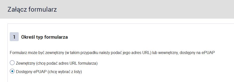 Udostępnianie usług Wybierz tą opcję jeśli chcesz skorzystać z gotowego formularza Pisma ogólnego Podaj nazwę