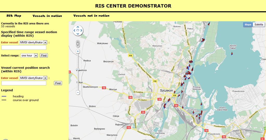 komunikaty jak również inne dane, które okażą się istotne dla funkcjonującego już systemu RIS. Ostatnim elementem demonstratora jest aplikacja pracująca w przeglądarce internetowej (rys. 7).