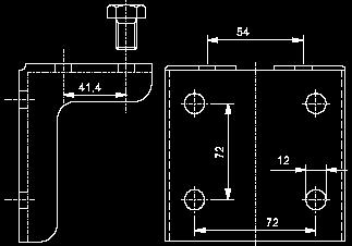 5. Wspornik kompletny Wspornik kompletny umożliwia zamocowanie przetworników różnicy ciśnień lub innych do ściany lub rury 2". Do mocowania na rurze należy zamówić dodatkowo obejmę kompletną nr rys.