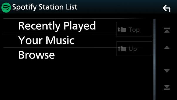 APLIKACJE Android Auto /Apple CarPlay 3 Przyciski operacyjne [ ] : Wyświetla ekran menu [ ] : Wybrana zostaje nowa stacja radiowa powiązana z wykonawcą aktualnie odtwarzanego utworu i rozpoczyna się