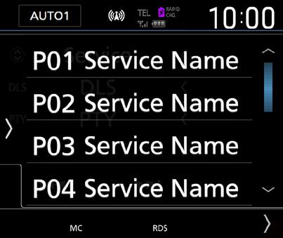 Aby poznać szczegóły, patrz temat Informacja o ruchu drogowym (str.47). [SETUP]: Wyświetla ekran DAB SETUP. Aby uzyskać szczegółowe informacje, patrz Ustawienia DAB (str.48).