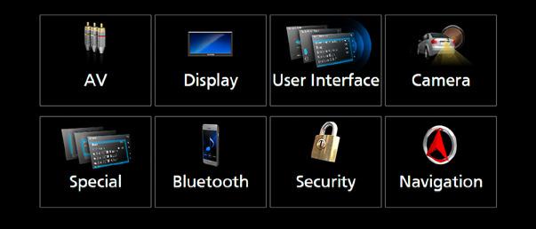 Sterowanie Bluetooth Programowanie urządzenia głośnomówiącego Możesz dokonać szeregu ustawień dla funkcji zestawu głośnomówiącego. 1 Naciśnij przycisk [MENU]. hhzostanie wyświetlone menu podręczne.