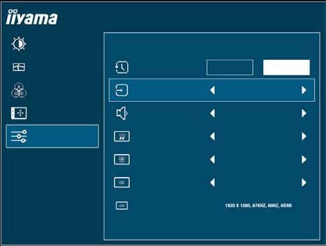 Extra Extra Jasność Ekstra ProLite T2454MSC Ustawienia obrazu Przywróć Tak Nie Ustawienia kolorów Wejście sygnału HDMI Konfiguracja OSD Wejście audio HDMI Ekstra Logo startowe Wyłączony LED Wyłączony