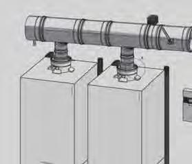 System odprowadzania spalin dla kotłów wiszących Vitodens 200- pracujących w układzie kaskadowym Dane techniczne instalacja dwukotłowa Dane techniczne instalacja dwukotłowa Instalowanie i wymiary