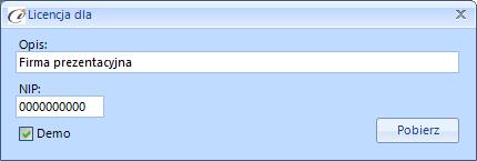 pobrana licencja demo. Wersja demo Wersja demo programu, pozwala na pracę na dowolnym podmiocie Subiekta.