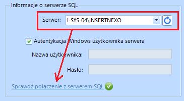 (rys. 8) Autentykacja Windows W sekcji Informacje o podmiocie z listy rozwijanej wybieramy podmiot, z którym będziemy chcieli pracować (Rys.