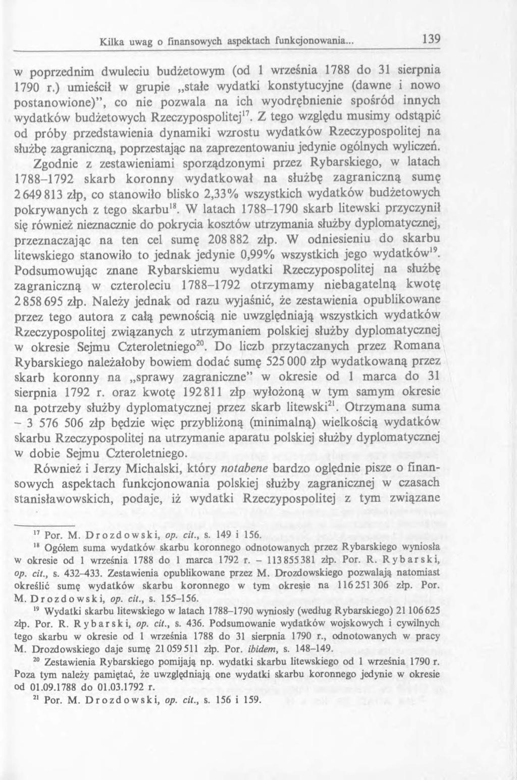 w poprzednim dwuleciu budżetowym (od 1 września 1788 do 31 sierpnia 1790 r.