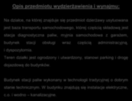 transportu samochodowego, której częścią składową jest stacja