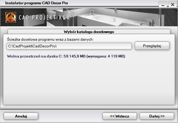 W przypadku, gdy użytkownik nie zdejmie zaznaczenia z bazy dostępnej do instalacji z płyty w oknie Wybór elementów do instalacji (czyli nie zrezygnuje z jej instalacji), a następnie ta sama baza