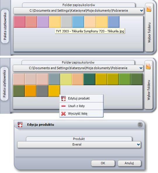 Dzięki możliwości wskazywania nowych katalogów zapisu plików, użytkownik może stworzyd wiele różnych bibliotek produktów przeznaczonych do różnego typu pomieszczeo lub różniących się kolorystyką, a