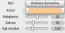 aby dostosowad parametry światła do swoich potrzeb, należy skorzystad z suwaków i klawiszy na polu bezpośrednio pod listą świateł (rys.