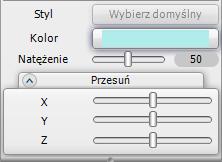 Aby wyedytowad światło punktowe, należy kliknąd lewym przyciskiem myszy na odpowiadającą mu pozycję na liście świateł. Parametry dostępne do modyfikacji zostały zaprezentowane w poniższej tabeli.