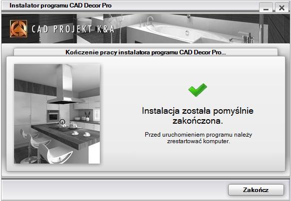 rys. 33 pomyślne zakooczenie instalacji W przypadku, gdy użytkownik nie ma przy sobie karty z kodami podczas instalacji, operację tę można przesunąd