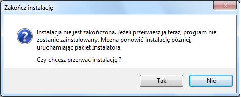 39); Instalacja może zostad przerwana w każdym momencie, lecz program nie zostanie wtedy zainstalowany (rys. 40); rys.