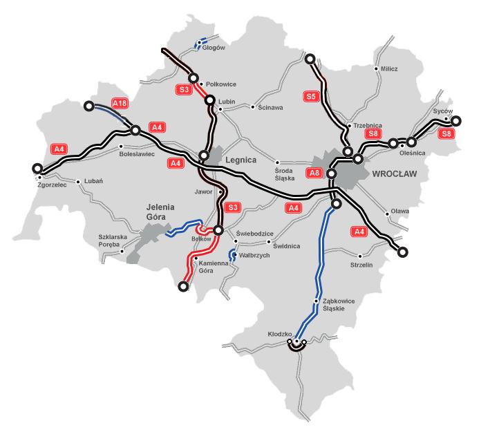 2.3 Tunel drogowy w Starych Bogaczowicach droga S3 Legnica (A4) Lubawka zadanie w. Bolków (bez węzła) w. Kamienna Góra Północ (bez węzła) TS -26.1 - długość 2273 m TS -26.