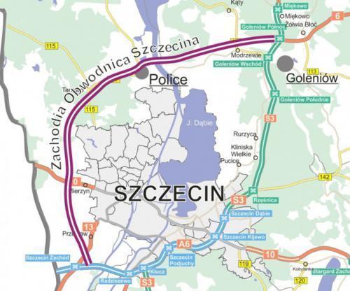 4.4 Tunel drogowy Police - Święta droga S6 -Zachodnie Drogowe Obejście Miasta Szczecina Tunel T - długość ok 3130 m - przekrój poprzeczny 2 nawy