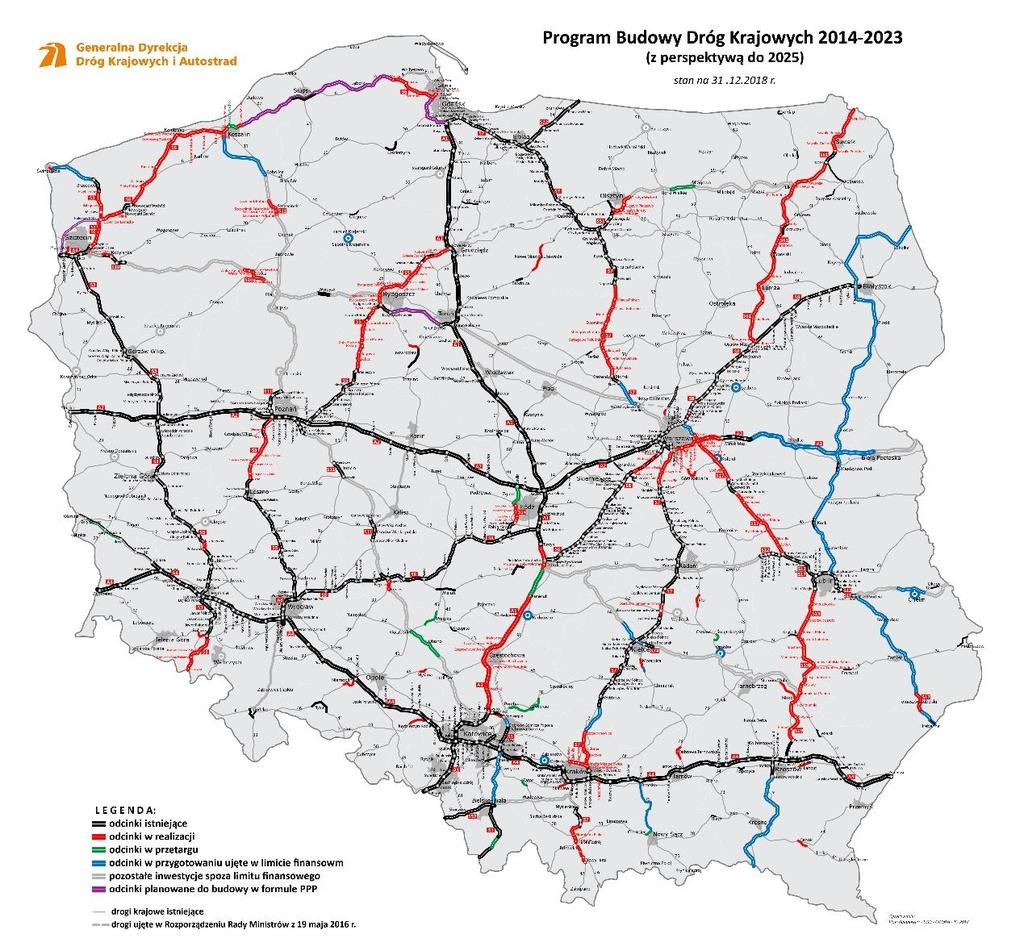 ROK 1989 324 km dróg szybkiego ruchu : 224 km - autostrad 100 km - dróg ekspresowych SDRR 1990-2280 poj.