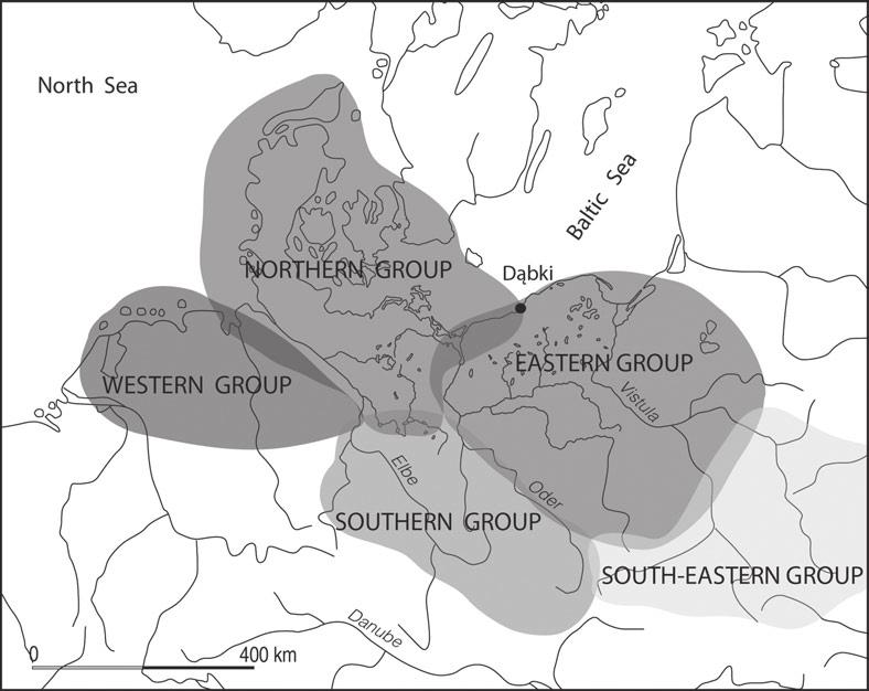 geneza kultury pucharów lejkowatych w kontekście przemian kulturowych w europie północnej w v tys. bc 191 Ryc. 2. Grupy terytorialne kultury pucharów lejkowatych Fig. 2. Territorial groups of Funnel Beaker Culture I.