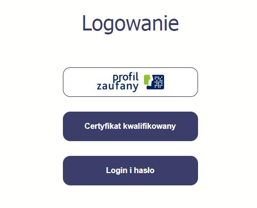 1.1. Profil zaufany Podstawową metodą logowania do systemu jest uwierzytelnienie za pomocą profilu zaufanego.