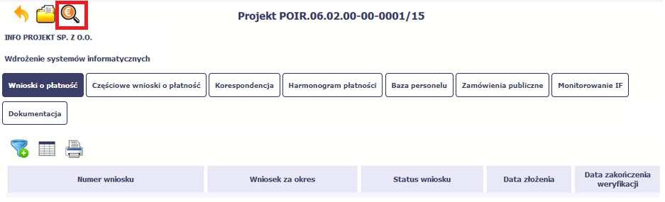wybierz funkcję Wyświetl listę kontroli Funkcja