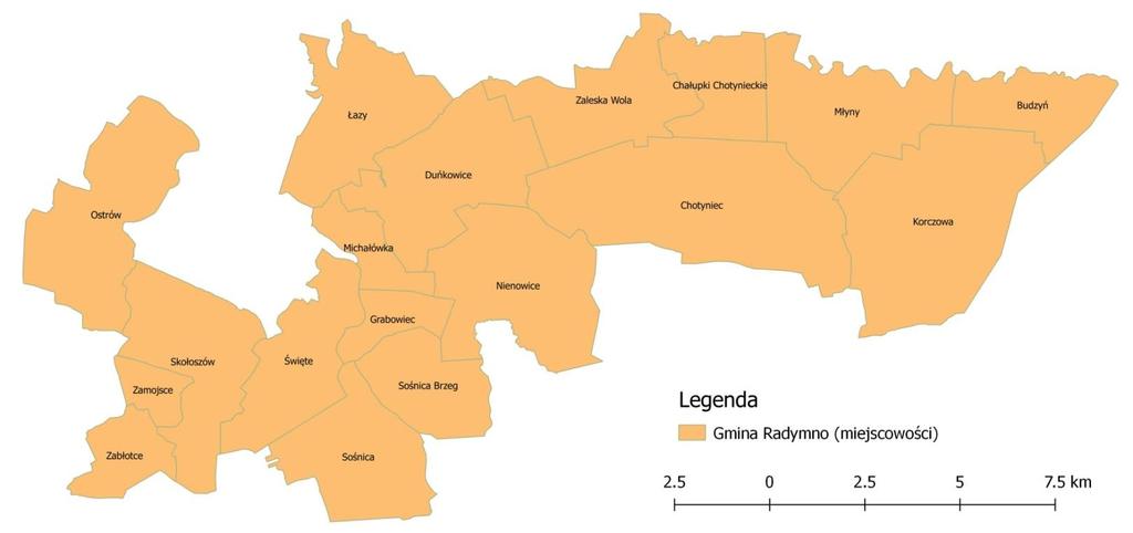 3. Ogólna charakterystyka Gminy Radymno Gmina Radymno położona jest w południowo-wschodniej Polsce, w województwie podkarpackim, w powiecie jarosławskim. Obszar gminy zajmuje 18 218 ha.