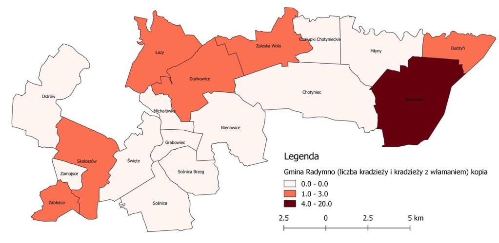 dokonanych na terenie Gminy Radymno (2015) Źródło: Opracowanie własne na podstawie