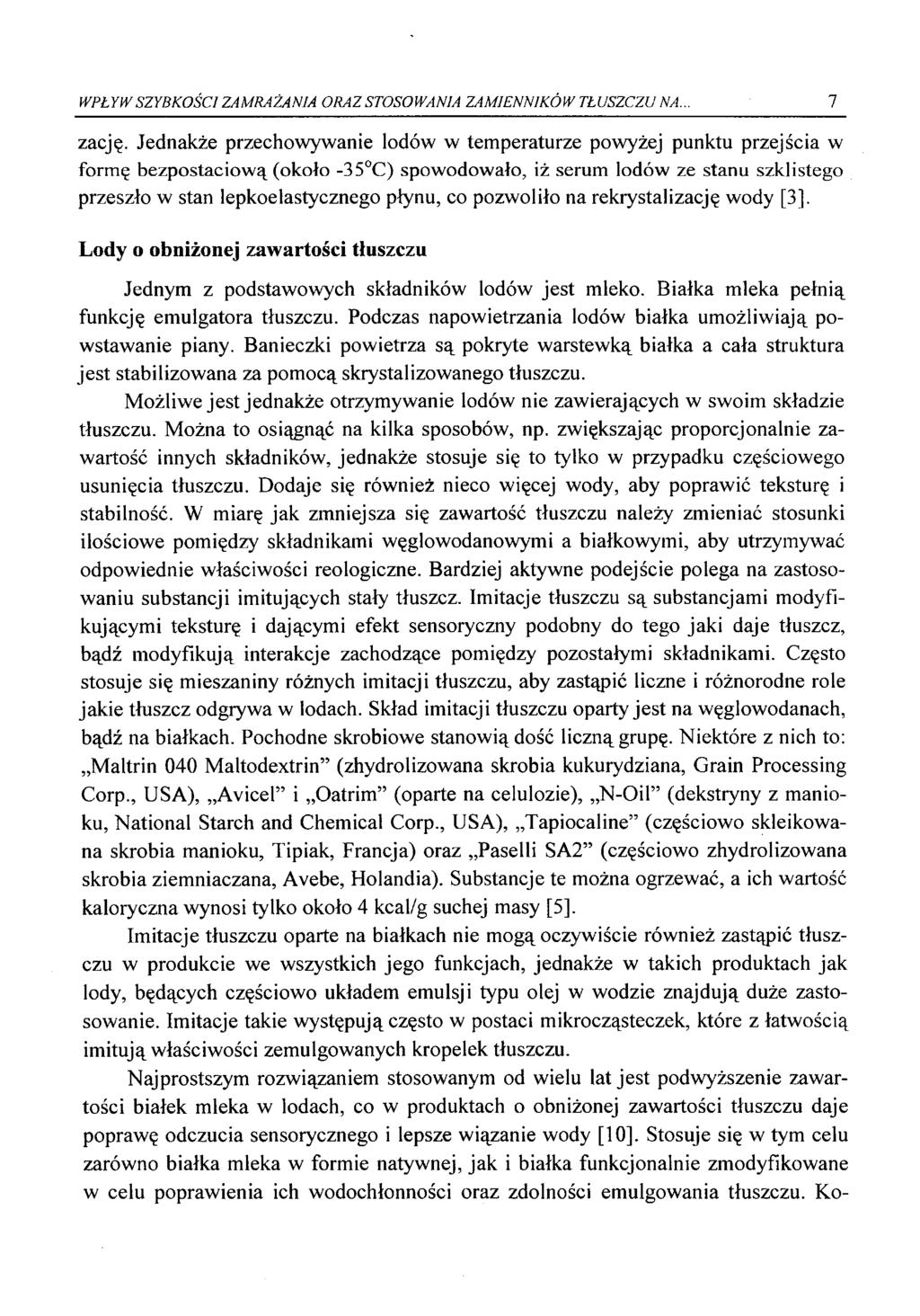 WPŁYW SZYBKOŚCI ZAMRAŻANIA ORAZ STOSOWANIA ZAMIENNIKÓW TŁUSZCZU NA. 1 zację.