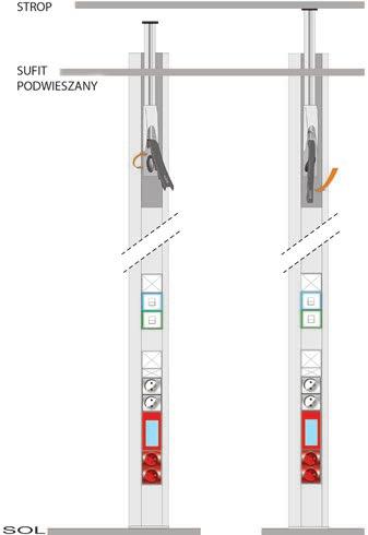 Kolumny aluminiowe Zatrzaskowe do modułów 45x45 Kolumny z anodowanego aluminium, o zaokrąglonym kształcie, służą do rozprowadzania instalacji elektrycznych i teletechnicznych w pomieszczeniach z