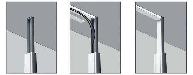 Kolumny AXXE-DC Wykonane są z aluminiowego profilu, dostępne w kolorze naturalnie utlenionego (anodowanego) aluminium lub mogą być lakierowane proszkowo na dowolny kolor z palety RAL.